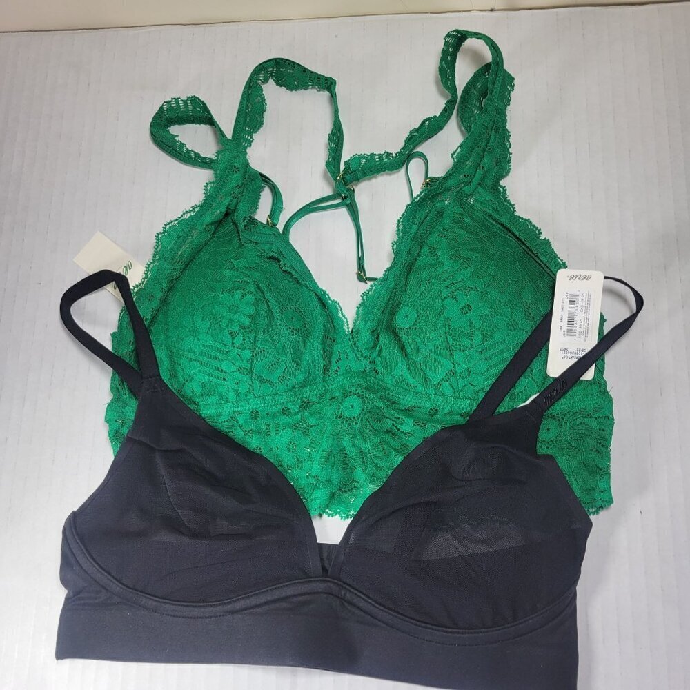 Aerie Lace Bralette & Smoothez Black Sheer Bralette Size S
